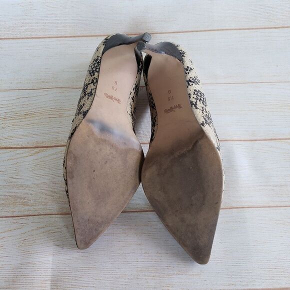 Coach Leather Animal Print Pointy Toe Studded Stiletto Heels Pump Size 7.5 - Picture 11 of 16